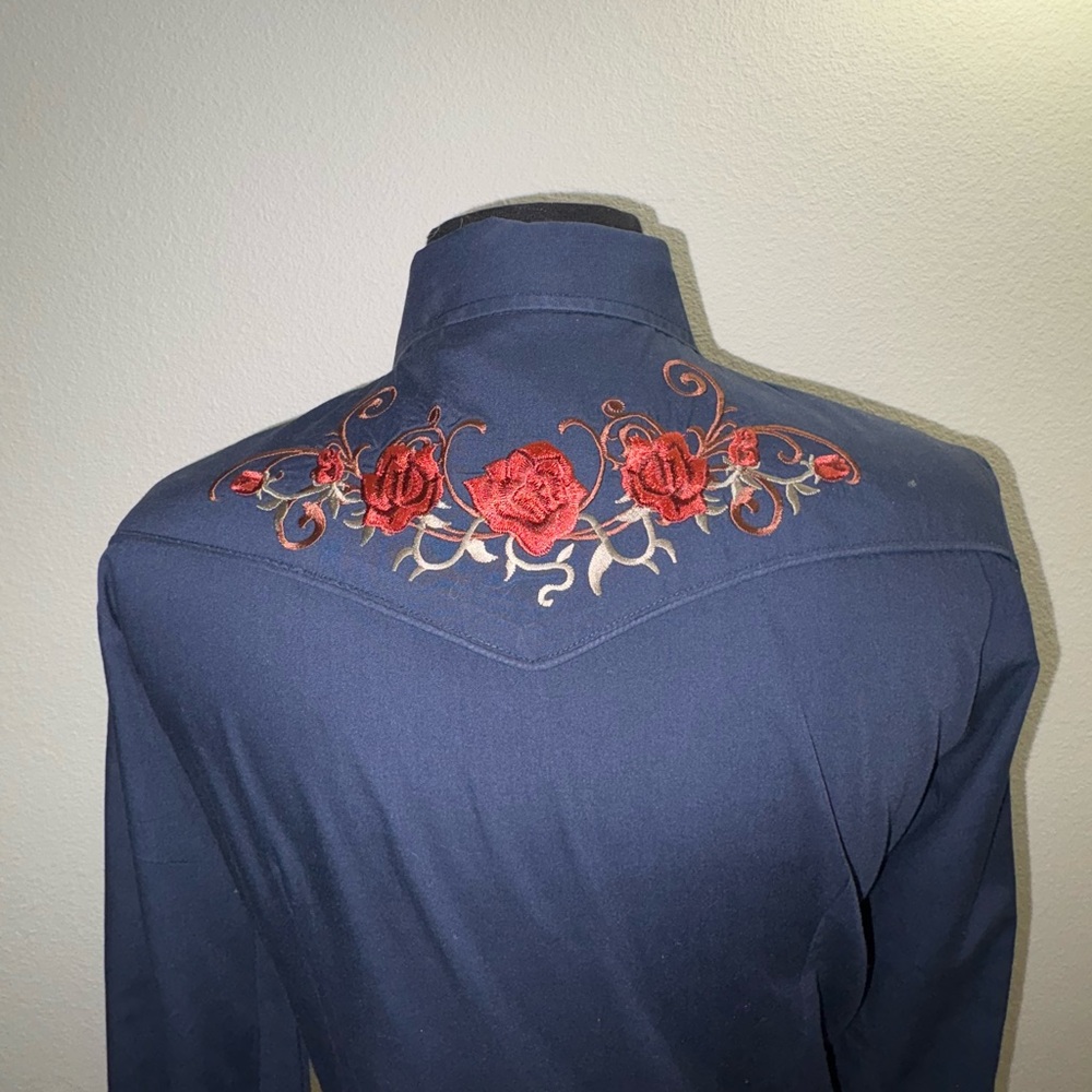 Roper Dark Blue Shirt with Logo Patch - Picture 3 of 6